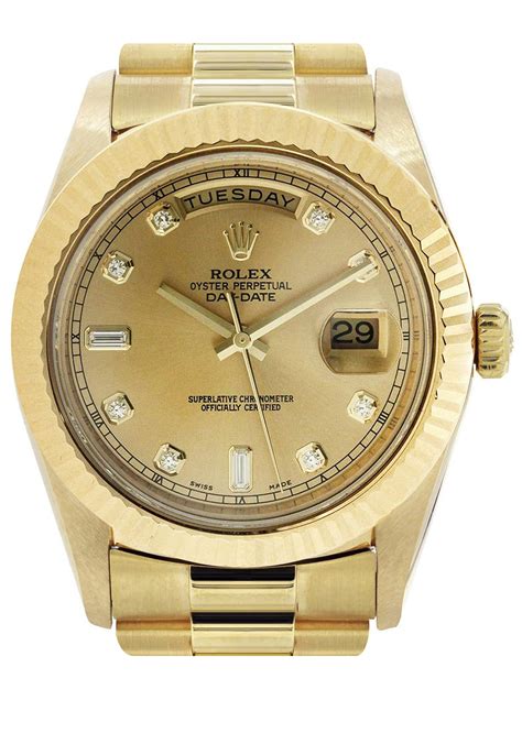 rolex gold watch day date|rolex day date 41mm gold.